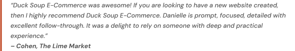 BigCommerce Store Launch Testimonial