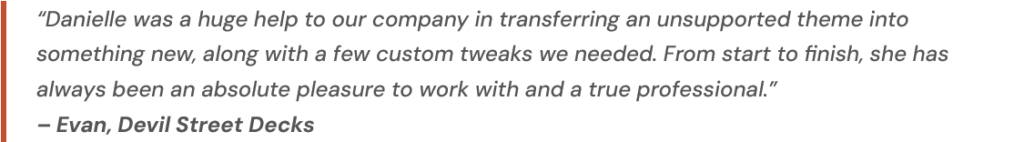 Theme Customization Testimonial